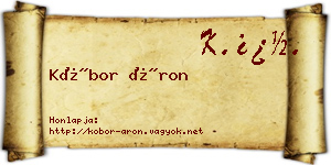 Kóbor Áron névjegykártya