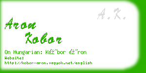 aron kobor business card